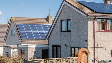 Solar panels on a council house