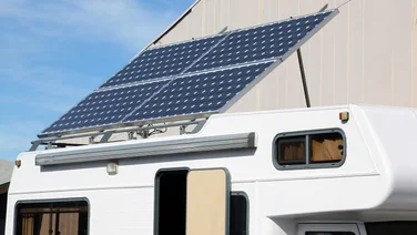 A set of solar panes on caravan roof