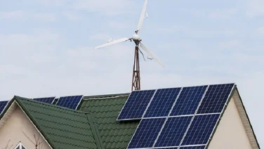 Domestic wind turbine on home