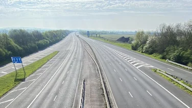 an empty motorway in the UK
