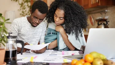 couple sorting out energy bills