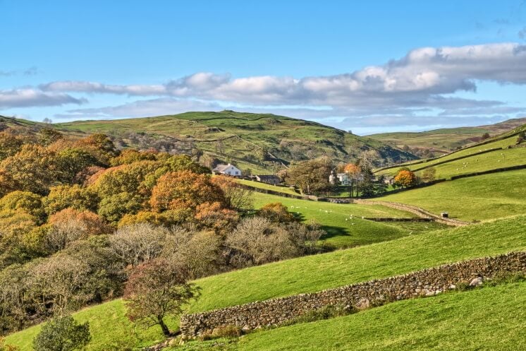 an English landscape in autumn