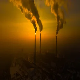 air pollution being released from factories