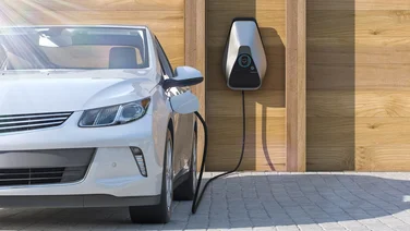 Charging a white EV outside