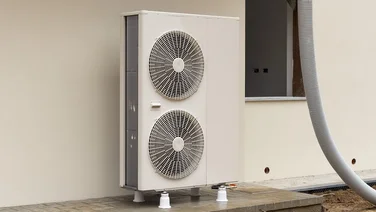 air source heat pump outside