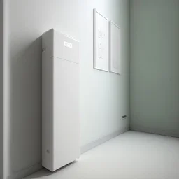 A CGI mockup image of a household integrated battery energy storage system.