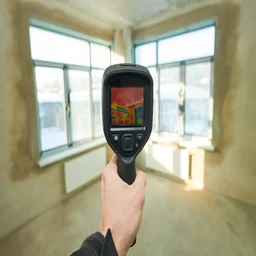 Thermal imaging camera finding heat loss