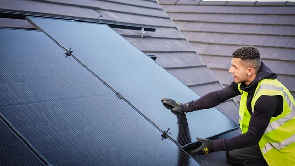 A solar panel installer