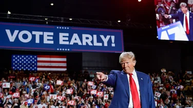 Donald Trump at a rally in Tempe Arizona