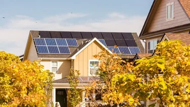house in the US with solar panels
