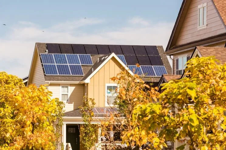 house in the US with solar panels