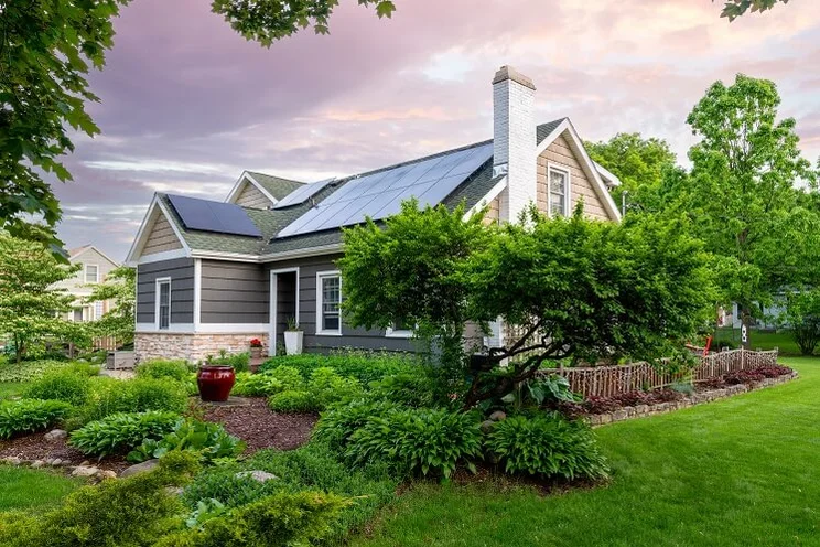 House in America with solar panels