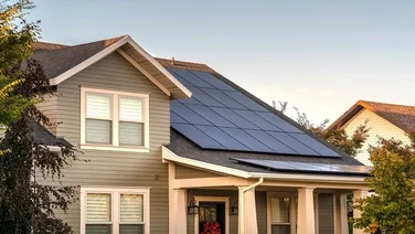 House in America with solar panels