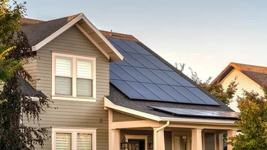 House in America with solar panels