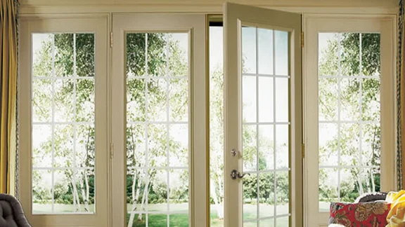 Double glazed doors.