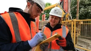 Mining Remediation Authority scientists at the Living Laboratory site.