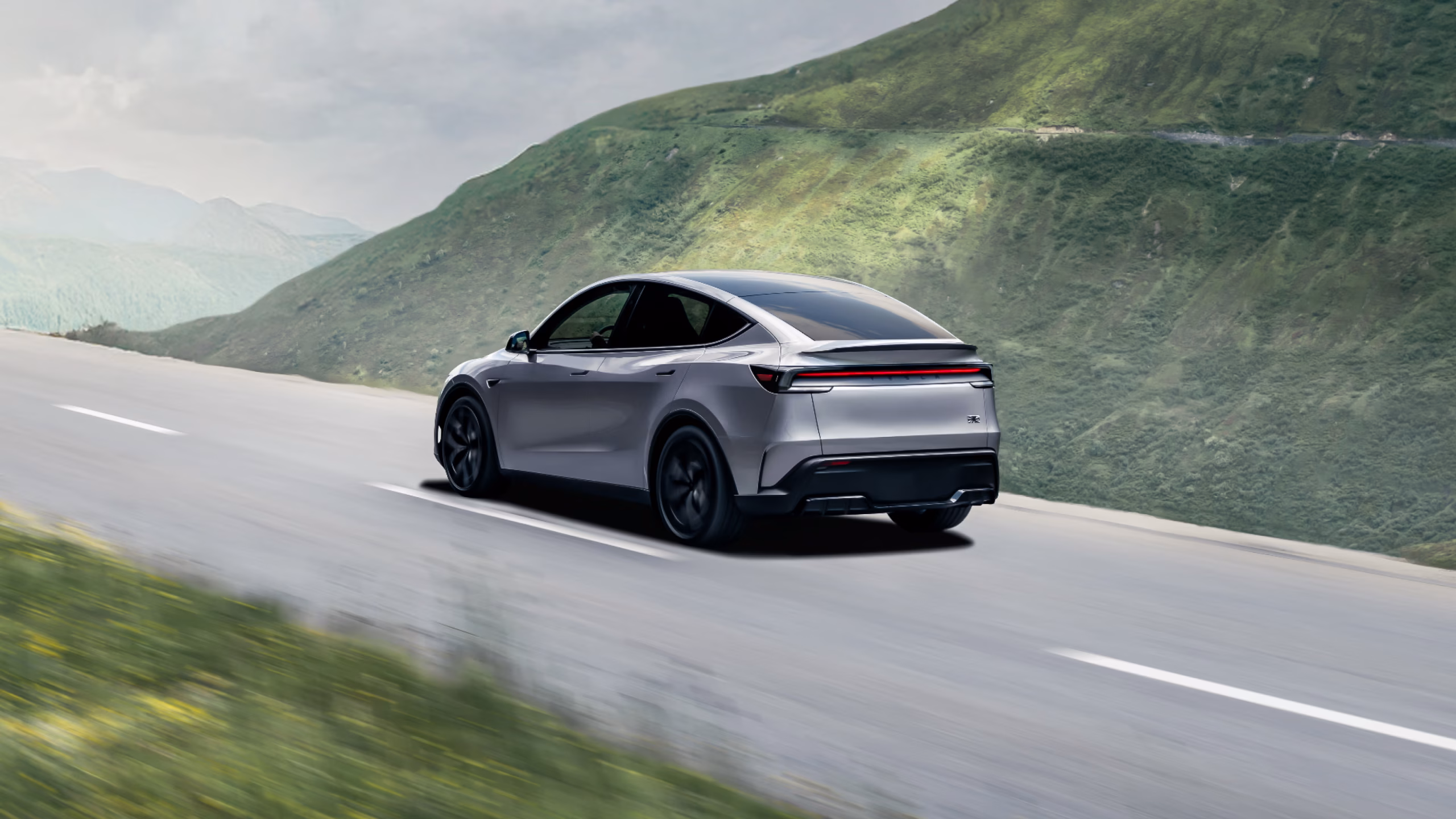 Tesla Model Y Performance in Silver Grey